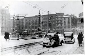 La Plaza de España tras la nevada