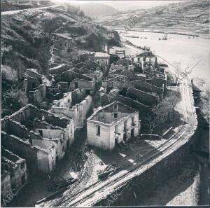 Vista de las Casas del antiguo pueblo de Portomarin