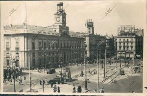 Obras de reforma de la puerta del sol en 1950