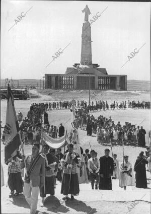 un aspecto de la procesión Eucarística Celebrada en el cerro de los Ángeles,...