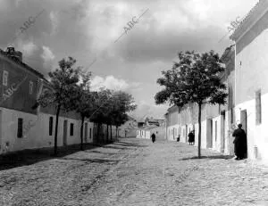 Vista de una de las Calles con las Casas Modernas del pueblo Villacañas (Toledo)
