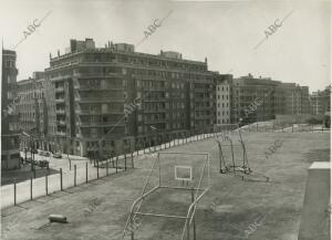 Estadio deportivo de Vallehermoso, en el barrio Chamberí, a los pocos años de su...
