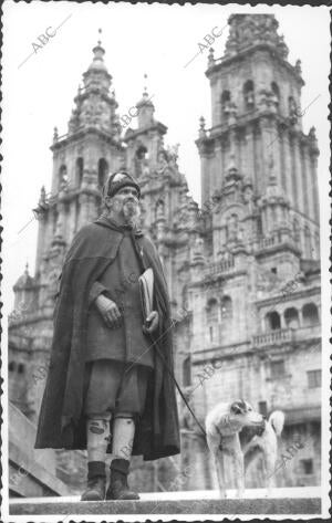 Un peregrino ciego que Hizo el camino de Santiago guiado por su Perro