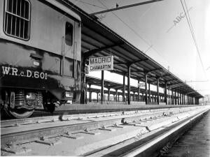 Estación de Chamartín, poco antes de inaugurar el túnel de la Risa