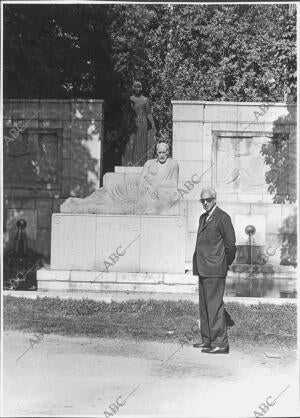 El Doctor Severo Ochoa en el Parque del Retiro de la capital