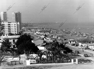 Vista Paronámica de la playa de Torremolinos (Málaga)