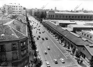 Vista aérea de la calle de Serrano a la altura de su confluencia con la calle de...