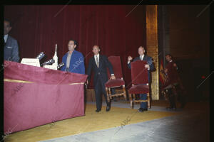 Los astronautas norteamericanos Neil Armstrong, Eldwin Aldrin y Michael Collins...