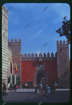 Muralla exterior y puerta del León del Alcazar de Sevilla
