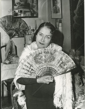 Estrellita Castro en su casa madrileña de la calle Silva