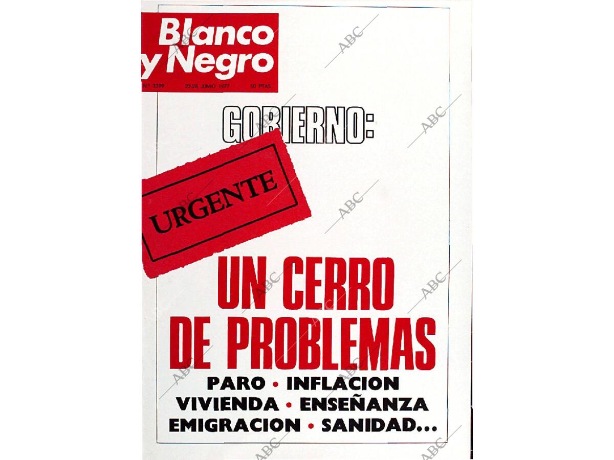 Periódico BLANCO Y NEGRO MADRID 22-06-1977,portada