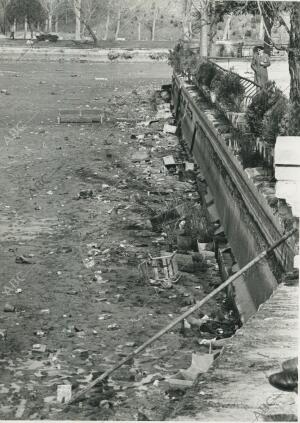 Vaciado y limpieza en el lago de la Casa de Campo