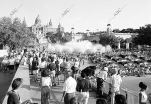 Juegos Olímpicos Barcelona 92..Ambiente plaza España..Montjuic...Foto Jordi...