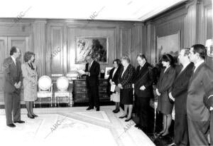 Sus Majestades los Reyes Recibieron en audiencia en el palacio de la Zarzuela al...