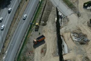 Vistas Aéreas de la Ciudad. En la Imagen: Obras en la M-30 Sur