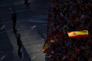 Celebración de la victoria de la selección española en la Eurocopa