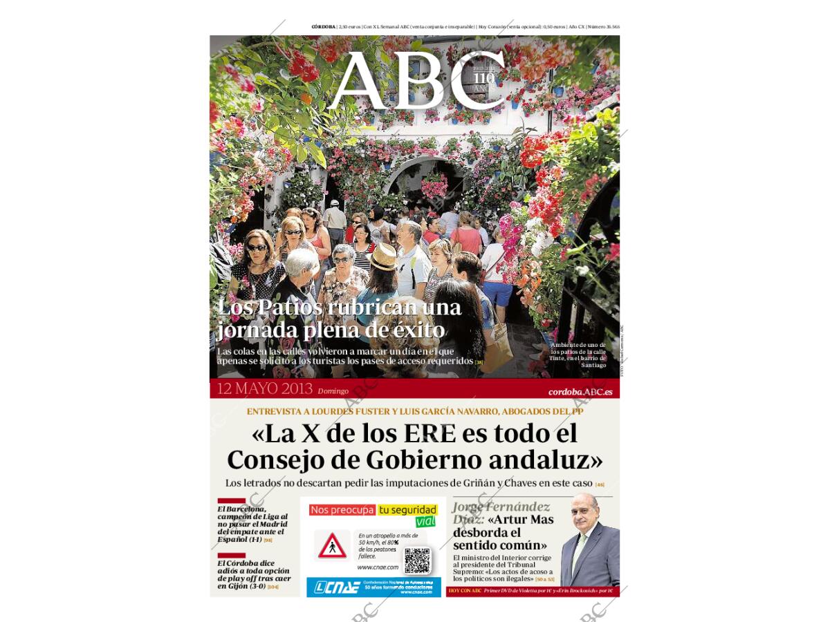 Periódico ABC CORDOBA 12-05-2013,portada - Archivo ABC
