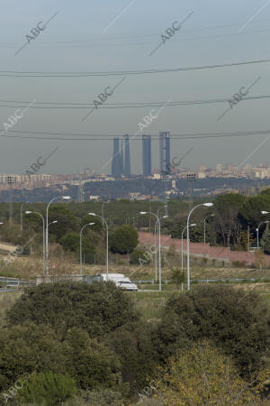 Capa de contaminación suspendida sobre Madrid