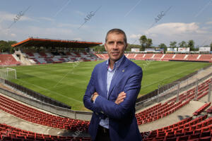 Entrevista al presidente del Gerona FC, Delfi Geli, en el Estadio Municipal de...