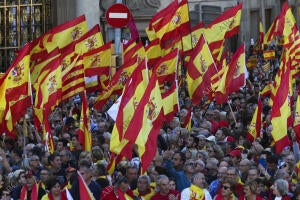 Manifestación españolista convocada por Sociedad Civil Catalana bajo el lema...
