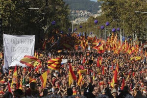 Manifestación españolista convocada por Sociedad Civil Catalana bajo el lema...