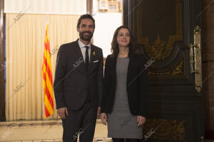 Reunión del presidente del Parlamento de Cataluña Roger Torrent con Inés...