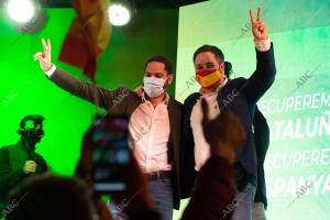 Santiago Abascal e Ignacio Garriga en un mitin de Vox