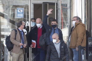 Llegada y salida de Juan Carlos Monedero que ha declarado ante el juez