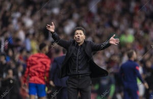 Partido de Liga jugado en el estadio Metropolitano entre el Atlético de Madrid y...