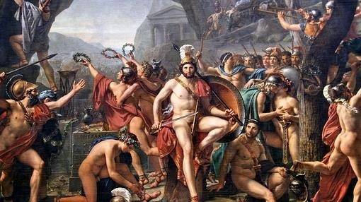 Leónidas en las Termópilas, por Jacques-Louis David