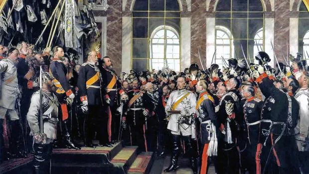 Guillermo I de Prusia proclama el Imperio alemán en el Palacio de Versalles, 1871