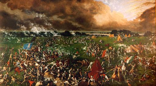 Pintura de la batalla de San Jacinto, por Henry Arthur McArdle