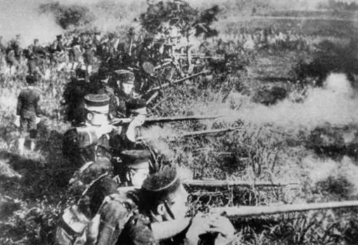 Las tropas japonesas en plena guerra chino-japonesa