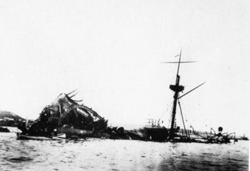 El pecio del USS Maine en 1898