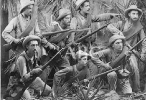 Soldados españoles, en la guerra de Cuba