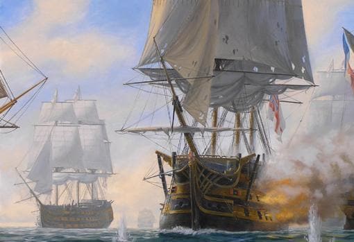 Representación de la batalla de Trafalgar