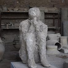 Molde de uno de los fallecidos en Pompeya