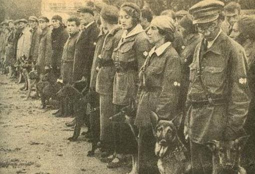 Perros soviéticos durante su entrenamiento