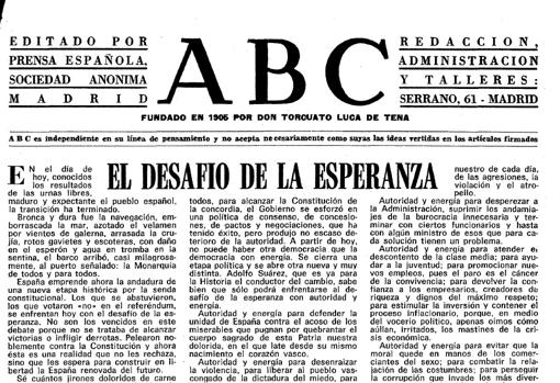 «El desafío de la esperanza»: cuando España dijo «sí» a la Constitución