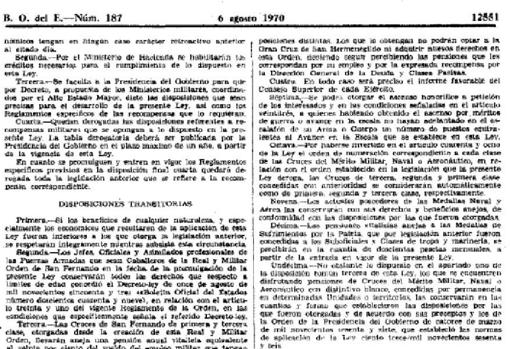 Parte de la Ley de 1970 extraída del BOE