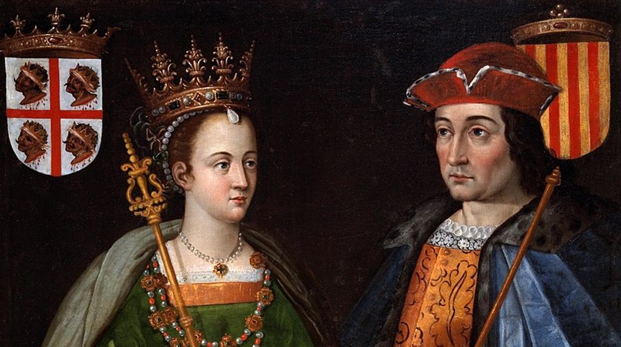 Retratos de la reina Petronila de Aragón y el conde Ramón Berenguer IV de Barcelona, óleo de 1634 , copia de un original de Filippo Ariosto de 1586