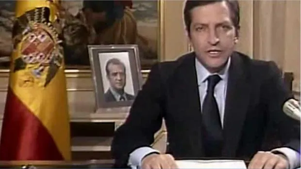Adolfo Suárez, durante su discurso de dimisión, el 29 de enero de 1981