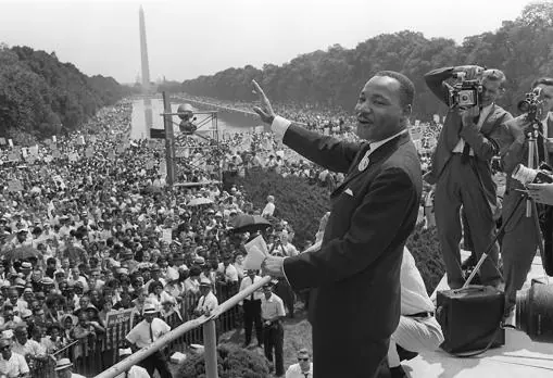 Imagen de Martín Luther King tomada durante la histórica marcha en Washington del 28 de agosto de 1963