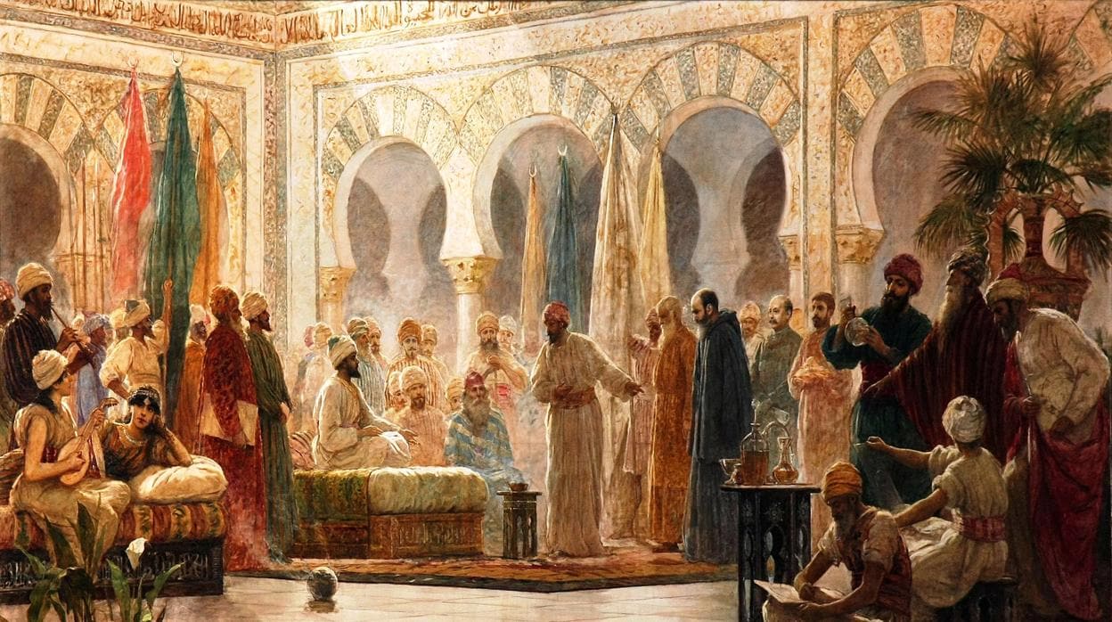 Recepción de embajadores de Bizancio en Medina Azahara, recibidos por Abderramán III (Dionisio Baixeras)