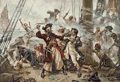 Representación del pirata Barbanegra