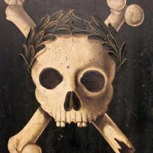 Escudo de Plagas: la muerte coronada como vencedora. 1607-37, Augsburgo, Alemania