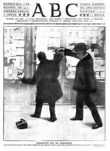 Portada de 1912 del asesinato de Canalejas