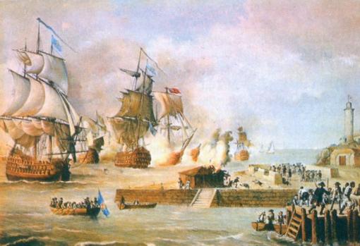 Británicos atacan Cartagena de Indias, obra de Luis Fernández Gordillo.