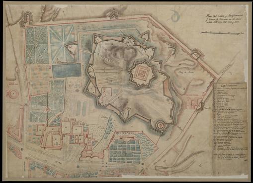 Plano del Retiro y Fortificaciones que hicieron los Franceses en los Años de 1808, 1809, 1810, 1811, 1812 y 1813