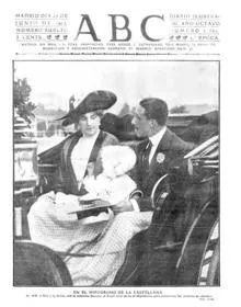 La imagen de los Reyes, con la infanta Beatriz al llegar al hipódromo, ocupa la portada de ABC el 15 de junio de 1912